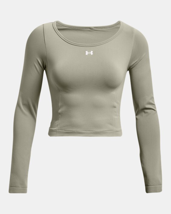 Women's UA Train Seamless Long Sleeve in Green image number 4